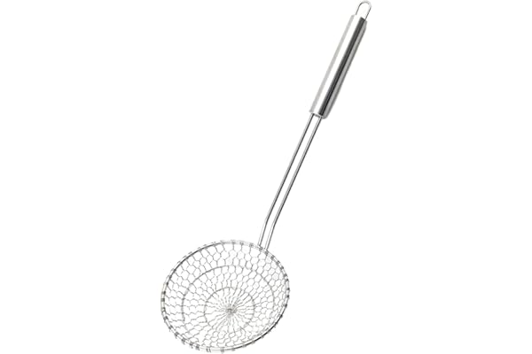 Passoire asiatique parfaite en acier inoxydable pour cuisine - Avec maillage en spirale, Acier inoxydable, DIA. 13CM