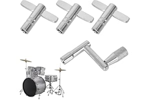 DEARBAG 4 Pièces Clés d'Accordage de Batterie, Clés de Batterie, Clés de Tambour 1 Z et 3 T Standard Accessoires de Réglage de Tambour pour Batterie Grosse Caisse Instruments à Percussion (Argent)