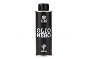 NERO FERMENTO NV Huile d'olive vierge extra aromatisée à l'ail noir Condiment en boîte de 250 ml, prêt à l'emploi, idéal pour assaisonner ou relever la viande, le poisson ou les légumes crus.