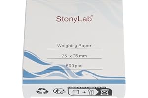 stonylab Wiegepapier, 75 x 75 mm Stickstofffreie Probe Wägepapier Waage Papier Analysenwaage Papier Wägepapier für Laborforschung, 500er Pack