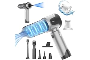 Dnoyevvs Handstaubsauger Akku, 20000Pa Handstaubsauger Kabellos, Auto Staubsauger mit Zubehör, 3-Gang Elektrische Staubgebläse Druckluftspray für Auto, Küche, Haus & Tierhaar Reinigung (C)