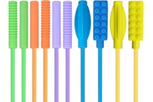 AWSOLAR 10 Pezzi di Cappucci Masticabili per Matite Sensoriali, Cappucci Masticabili per Penne Chewies per Bambini con Autismo Sensoriale e ADHD