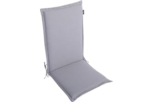 LILENO HOME Malt - Cuscini per sedia da giardino, set da 1 con schienale alto, in argento, comodi cuscini per sedie da giardino