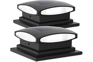 ‎SIEDINLAR Siedinlar Solarleuchte und Solar-Hut, wasserdicht für Garten und Zaun, 4-6 x 6 Zoll, Pfosten aus Holz, 2 Stück – Schwarz