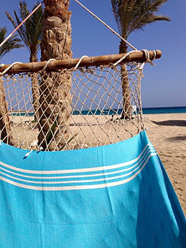 Hamamtuch L & XXL ‚Storm‘ | 160x210cm & 100×170 cm | Fouta, Hamam badetuch, Strandtuch extra groß | 100% Baumwolle, Hochwertige Qualität, sehr weich | Original nur von ZusenZomer (160 x 210 cm, Türkis) - 2