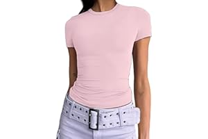 KUKEYIEE Maglietta di Base Slim Fit Top Manica Corta Y2K Top TikTok Influence Crop Top Club Party Streetwear