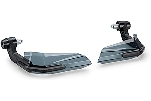 Puig 22056N Protège-mains Avant, jeu de protège-mains avec vis M6 et déflecteur fumé, design aérodynamique et protection pour moto, idéal pour les trajets et conditions difficiles, Noir