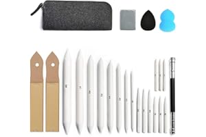 Anyasen Sfumino per Disegno 24 Pezzi Sfumini da Disegno Professionali Set di Sfumino Tortillion con Temperamatite di Carta Vetrata Strumento di Estensione e Borsa di Stoccaggio, per Matita Disegnare