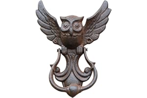 SZDC88 Gufo Battente In Ghisa Maniglia Della Porta In Ghisa Vintage Gufo Stile Antico Decorativo Porta Per Il Tuo Giardino/Legno Casa/Fattoria - Marrone