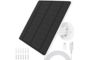 LIBERSHINE Eufy Security Solarpanel (5W) Kompatibel mit EufyCam, Solarpanel 5V mit USB-C Anschluss, Micro USB Adapter, IP65 Wetterfest für Außenüberwachung und Kamera-Aufladung
