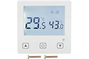 ‎GAROSA Termostat cyfrowy, regulator temperatury termostatu ściennego AC220V z ekranem dotykowym regulator temperatury ogrzewania podłogowego wody