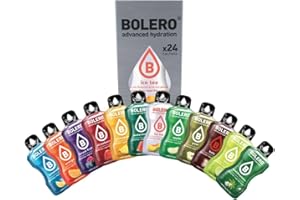 Bolero BEST OF MIX 24x9g | Poudre à jus sans sucre, édulcorée avec stévia + vitamine C | convient aux enfants, aux sportifs et aux diabétiques | sans gluten et adapté aux végétaliens.