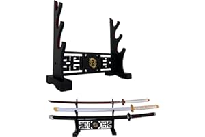 Dfdvye Katana Support Samurai Sword Présentoir Mural Wakizashi Velours Rembourré Zoro Épée Cosplay Demon Slayer Arme Présentoir 3 Niveaux