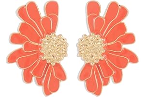 FDEETY Ohrringe Vintage Blumen Ohrstecker übertriebene übergroße Gänseblümchen Ohrringe Schmuck Geschenke für Frauen und Mädchen