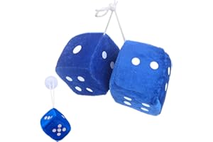 LUXIANYS FineInno Cubo di Peluche Bianco per Auto,Dadi da Appendere Allo Specchietto Retrovisore, dadi di peluche,per la Decorazione Degli Interni Auto, 7,6 cm