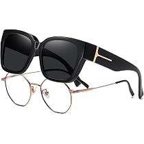 Surlunettes Polarisées FEISEDY B2849 - Pour Porteurs De Lunettes - UV400 - Grandes Dimensions - Conduite Et Pêche - Homme/Femme