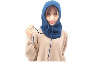 Yekeyi Cagoule d'hiver tricotée en cachemire - Masque de ski - Bonnet d'extérieur pour femme