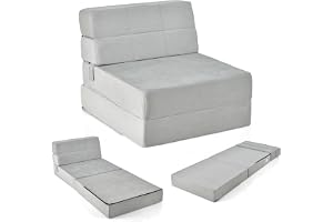 COSTWAY 3-i-1 vikbar bäddsoffa, hopfällbar madrass, extra tjock skum (15 cm), bäddsoffa, golvmadrass, vikbar madrass, gästmadrass med avtagbart och tvättbart överdrag, 190 x 71 x 15 cm