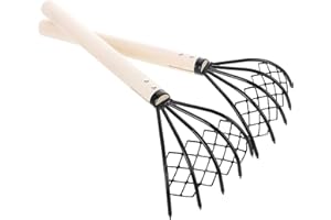 Happyyami 2 Pièces Râteau À Palourdes Accessoires Cultivateur Métal Pooper Scooper Maille Net Râteau Palourde Creuser Pelle Râteau Plage Coquille Creuser Râteau Râteaux À Creuser