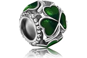 JMQJewelry Lucky Four Leaf Clover Dangle Crystal Womens Bead Charms Compatible with Pandora Bracelets Mum Sister Daughter Wife Grandma