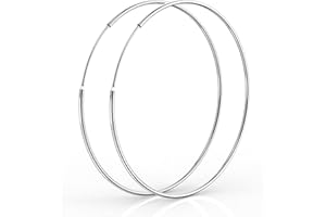 Sosmar Creole Earrings for Women, Girls or Boys / 925 Sterling Silver / Large or Small Hoops / 14 - 20 - 30 - 40 - 50 - 60 mm