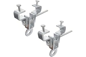 NUWIQ Stahl I Träger Aufhänger, 2 Stück I Beam Aufhänger, I Beam Aufhänger, Stahlträger Klemmen Breite Verstellbar von 6,5-22cm, Heavy Bag Hanger für Boxsack/Schwingsessel, Hält 204 kg Schwerkraft Stand