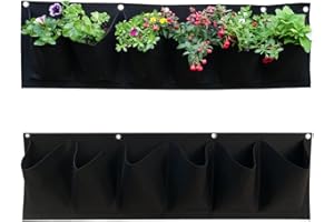 ‎KUGARD KUGARD® Pflanzbeutel zum horizontalen Aufhängen als Wandbegrünung | Waagrechte Pflanztasche aus Vlies 100x30 cm | Hängende Pflanzsäcke für jegliche Pflanzen wie Immergrün Erdbeeren & Kräuter