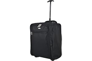 ZAHRAB Easyjet 45x36x20 Underseat Bag Lightweight Hand Luggage Cabin Bag Trolley with Wheels Flight Bags Suit Case (Black)