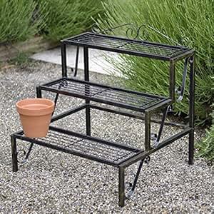Plant Terrace - 3 Tier Metal Plant Stand: Amazon.co.uk: Garden & Outdoors