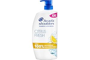 Head & Shoulders Citrus Fresh Shampoo Antiforfora Capelli Grassi 1000ml Flacone con Dosatore. Fino al 100% Protezione dalla Forfora. Clinicamente Testato. Uso Quotidiano. Freschezza agli Agrumi