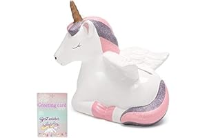 YALUCKY Einhorn Spardose, Sparschwein Groß, Spardose Mädchen, Keramik Sparbüchse, Heimdekoration, Kinderzimmer, Dekoration, Andenken, Perfekte Einzigartige Geschenke Weihnachten Geburtstag