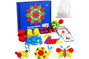 LiRiQi Tangram Kinder Geometrische Formen HolzPuzzles, 155 Teilig Montessori Spielzeug Puzzle mit 24 Designkarten, Geschenk Grafische Pädagogisches Spielzeug für Kinder MäDchen Junge 3 4 5 6 Jahr