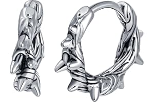 Yumilok Boucles d'oreilles Fashion en Acier Inoxydable pour Hommes Bagues d'oreilles Épines Créatives Bijoux Fantaisie Créoles de Décoration à la Mode