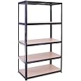 180cm x 90cm x 30cm, Black 5 Tier (175KG Per Shelf), 875KG Capacity Garage Shed Storage Shelving Units, 5 Year Warranty