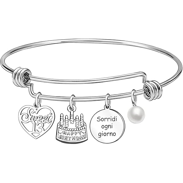 Nimteve Braccialetto per il 18° compleanno con lettera iniziale, regalo di compleanno per amici, lettera A-Z, regalo di compleanno, regalo di compleanno ispiratore, regalo di compleanno per ragazze