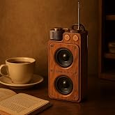 Coverzone 19cm Retro Ahşap Tasarımlı Bluetooth Hoparl&ouml;r &ndash; 5W G&uuml;&ccedil;l&uuml; Ses, 5.0 Kablosuz Bağlantı, 1500 mAh Şarjlı Batarya, FM Ra