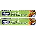 Professional Non- Stick Baking Parchment Paper Premium Quality Greaseproof Paper Fridge & Freezer, Microwave and Oven Safe (up to 220°C) – 450mm x 50m - Pack of 2