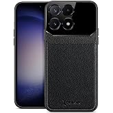 Zebana Xiaomi Poco X6 Pro 5G ile Uyumlu Kılıf Zebana Lens Deri Kılıf Siyah