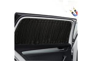 ZATOOTO Sonnenschutz Auto Vorhang - Magnetisch Sonnenschutz Auto Kinder (Rücksitz), Blickdicht Wildlederstoff für bessere Privatsphäre, UV-Schutz und Schlaf, 95 * 48cm, 2 Stück, Schwarz