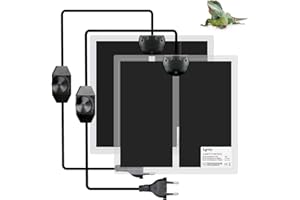 LERWAY Tappetino Riscaldante per Rettili, 2pcs Terrario Tappetino Riscaldante con Regolatore di Temperatura, Serra Reptile Riscaldatore per Lucertola Geco Serpente Tartaruga Granchio Ragno (14W)