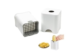 xiruiubao Taglia Patate Fritte, Tagliapatate Professionale a Taglio Rapido in Acciaio Inox, Taglia Verdure Multifunzione con Griglia di Taglio per Cipolla Carota Patata Cetrioli Frutta (Bianco)