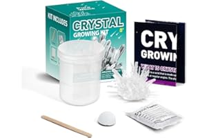 EDUMAN Crystal Growing Kit for Kids, Kids Science Kit with Seed Crystal, Grow Your Own Crystals, Educational STEM Craft Kit for Boys & Girls (White)