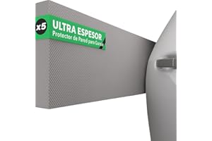 NURADA Protector Pared Garaje. Pack 5. Protector Columnas Garaje. Goma Puerta Coche y Pared Garajes/Parking. Espuma Columna, Esquina y Parachoques. Evita Arañazos Coche y Golpes. 40x20x2cm (Gris)