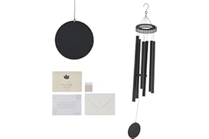 VEVOR Campanelli Eolici per Esterni 1473 mm Campanelli Eolici dai Toni Profondi con 6 Tubi, Decorazioni per Patio, Portico, Giardino e Cortile, Nero