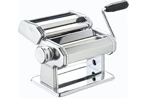 KitchenCraft: World of Flavours – Máquina de Pasta Fresca, Acero Inoxidable, Color Plata