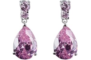 Winwinfly Ladies Multicolor Rhinestone Teardrop Dangle Earrings Jewelry for Women