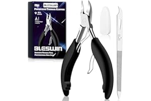 BLESWIN Toe Nail Clipper for Ingrown or Thick Toenails, Toenails Trimmer and Professional Podiatrist Toenail Nipper for Seniors with Surgical Stainless Steel Surper Sharp Blades Lighter Soft Handle