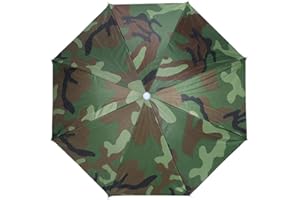 BUOSHA Liukouu Chapeau Parapluie, Parapluie de Couvre-Chef de pêche Camouflage Pliable, pour la randonnée en Plein air