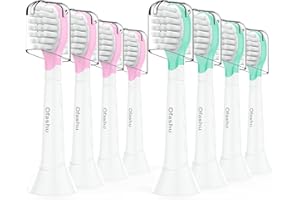 Ofashu Testine di Ricambio, Spazzole di Ricambio per Bambini Compatibili con Philips Sonicare per Bambini, Mini Spazzole di Ricambio, dai 3 ai 5 anni, 8 pezzi