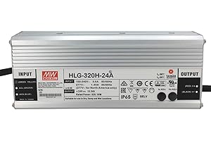 ILUMINIZE HLG-320H-24A : Mean Well Alimentation LED 320W 24V IP65 Tension et Courant Réglable 24V 320W